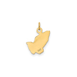 14k Yellow Gold Praying Hands Pendant, Religious Christian Charm for Men and Women