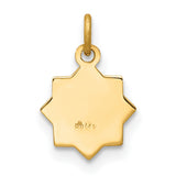 Miniature Blessed Mary Star Shaped Charm Pendant in Real 14k Yellow Gold