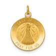 Our Lady of Loreto Pray For Us Words Round Medal Charm Pendant in Real 14k Yellow Gold