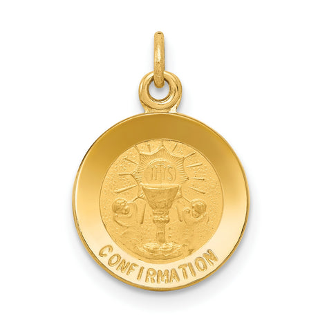 14k Yellow Gold Confirmation Pendant with Chalice Rays and IHS Symbol