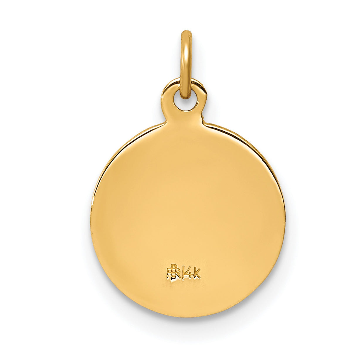 Latin Cross and Confirmation Word Solid Round Medal Charm Pendant in Real 14k Yellow Gold