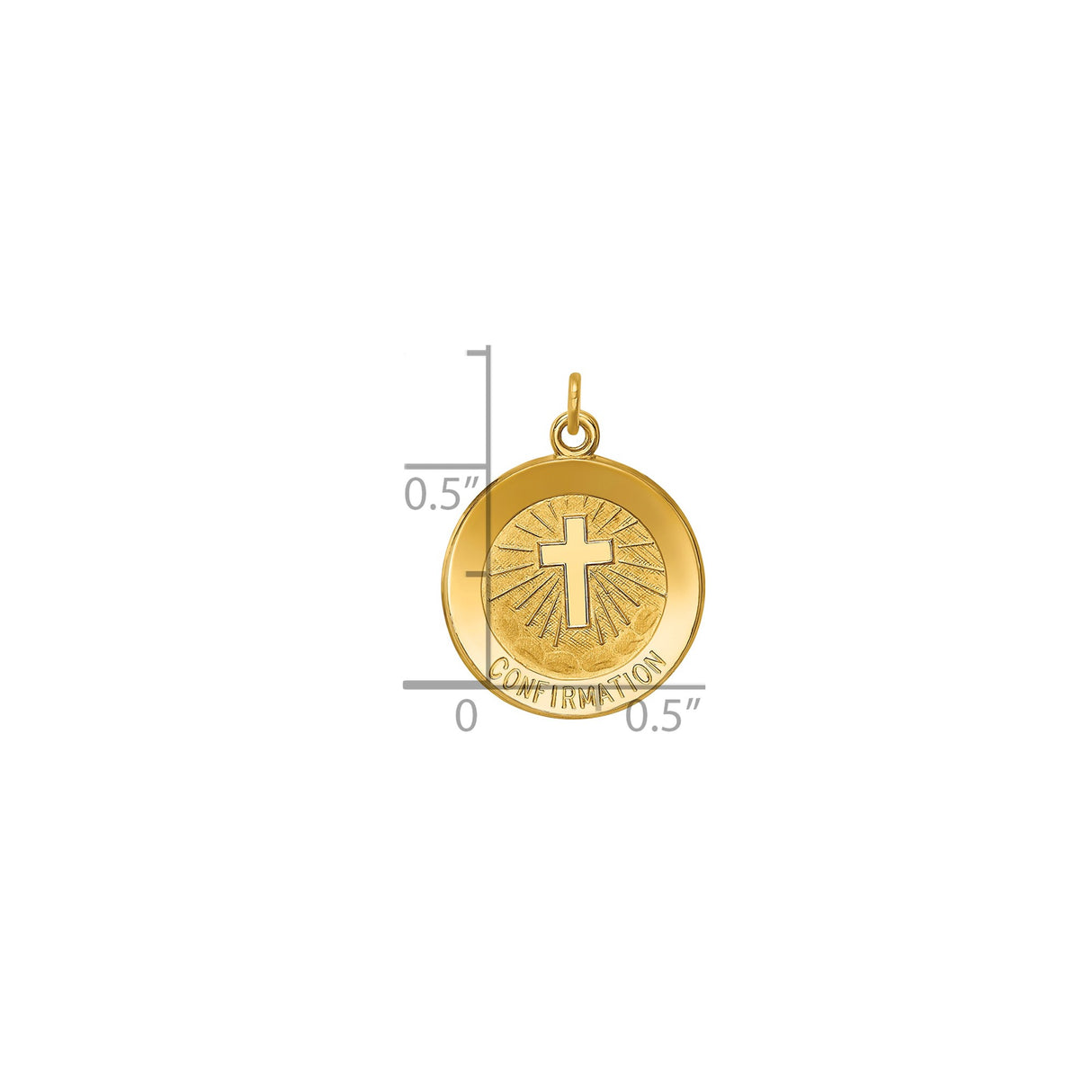 14k Yellow Gold Confirmation Pendant with Raised Cross and Details