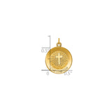 14k Yellow Gold Confirmation Pendant with Raised Cross and Details