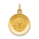 14k Yellow Gold Holy Communion Pendant with Chalice and IHS Symbol, Catholic Medallion Charm