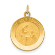 Jesus First Holy Communion Words Solid Round Medal Charm Pendant in Real 14k Yellow Gold