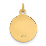 Holy Spirit Enlighten Me Words Round Medal Charm Pendant in Real 14k Yellow Gold