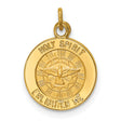 Holy Spirit Enlighten Me Words Round Medal Charm Pendant in Real 14k Yellow Gold