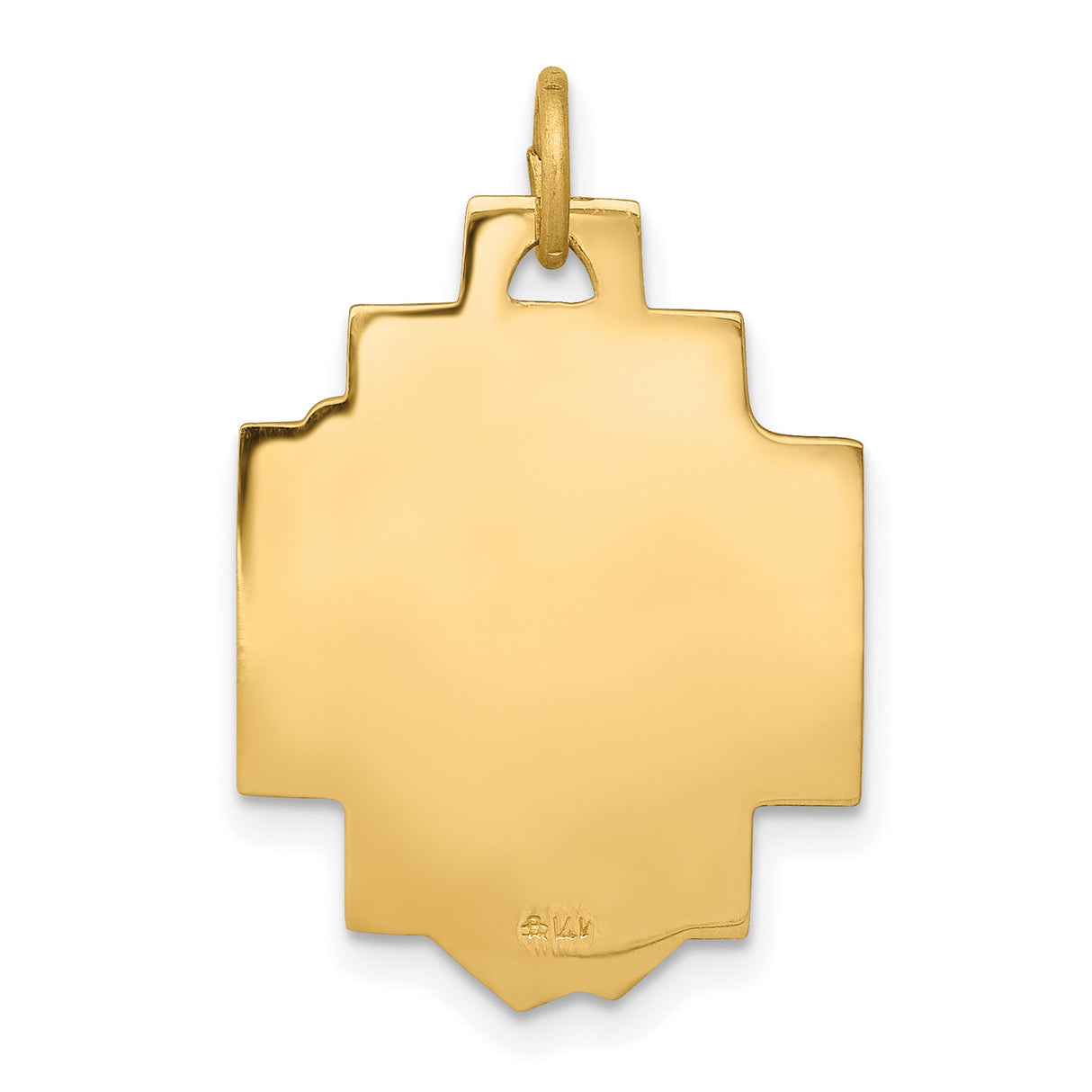 14k Yellow Gold Jesus Head Cross Pendant with Crown of Thorns and Textured Backdrop
