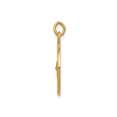 14k Yellow Gold Saint Gerard Pendant with Halo and Cross, Catholic Medal Charm