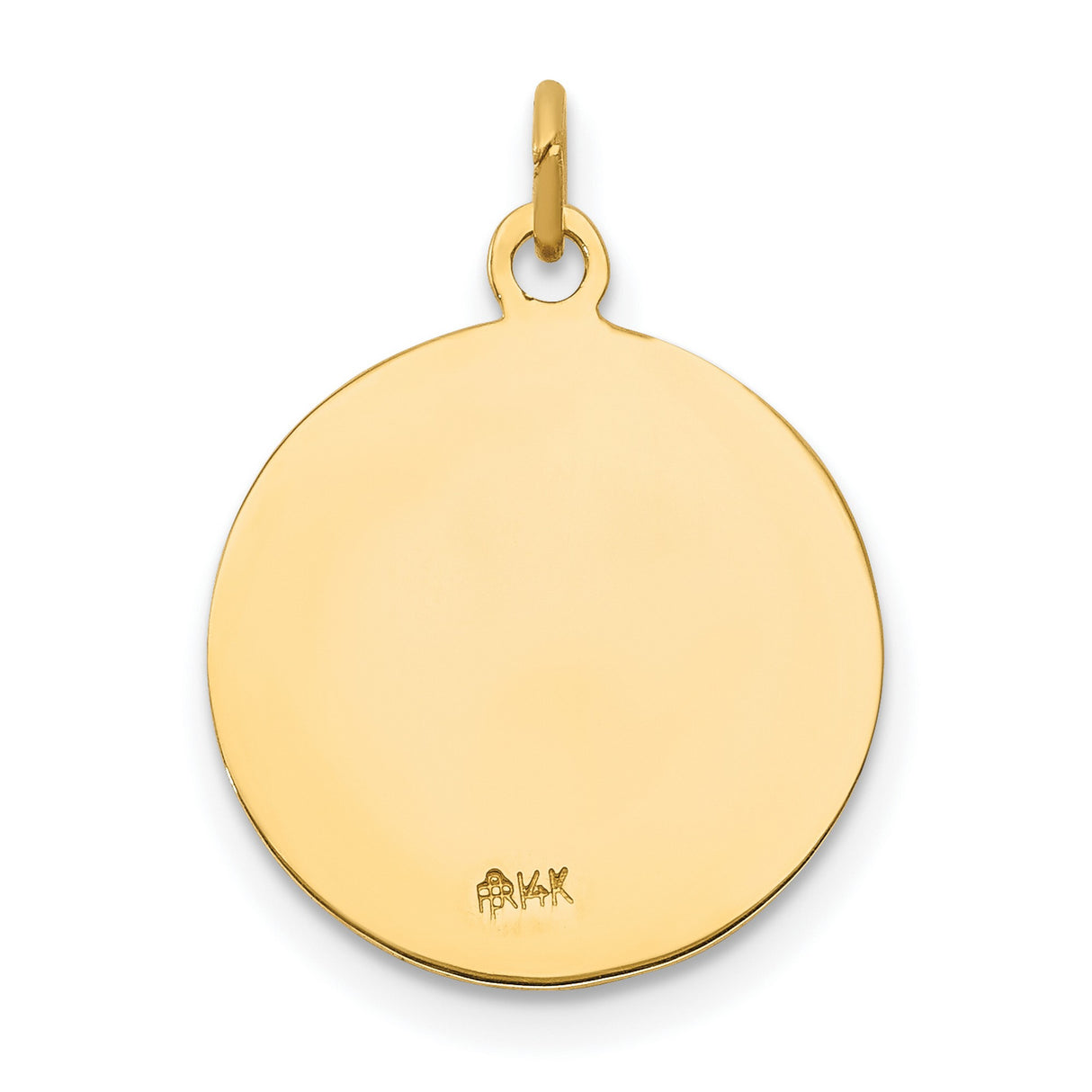 Saint Andrew Pray For Us Words Round Charm Pendant in Real 14k Yellow Gold