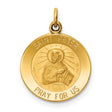 14k Yellow Gold Saint Peter Medal Pendant with Halo Engraving and Book Design