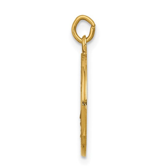 14k Yellow Gold Saint Elizabeth Seton Medal Pendant, Catholic Religious Charm for Women or Unisex Wearers
