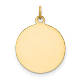 Saint Elizabeth Seton Pray For Us Words Round Medal Charm Pendant in Real 14k Yellow Gold