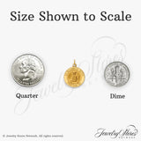 14k Yellow Gold Saint Elizabeth Seton Medal Pendant, Catholic Religious Charm for Women or Unisex Wearers