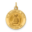 Saint Elizabeth Seton Pray For Us Words Round Medal Charm Pendant in Real 14k Yellow Gold