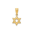 14k Yellow Gold Star of David Pendant, Polished Interlocking Jewish Symbol, Unisex Charm