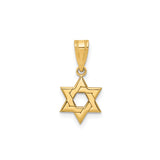 14k Yellow Gold Star of David Pendant, Polished Interlocking Jewish Symbol, Unisex Charm