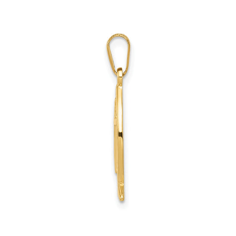 14k Yellow Gold Christian Fish Pendant with Cross, Ichthys Religious Charm for Men or Women