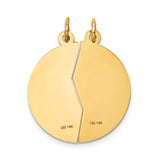 14k Yellow Gold Mizpah Coin Pendant Set, Break-Apart Christian Design with Genesis 31:49 Verse