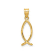 14k Yellow Gold Ichthys Fish Pendant, Christian Symbol, Minimalist Religious Charm for Women or Unisex Wear
