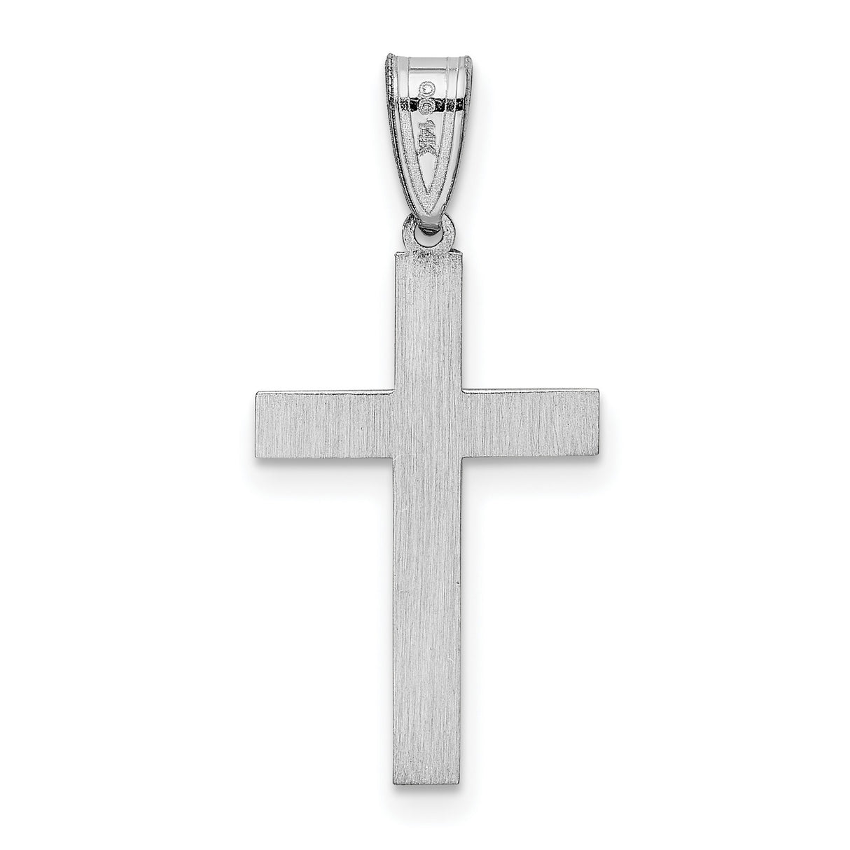 Latin Cross Charm Pendant in Real 14k White Gold