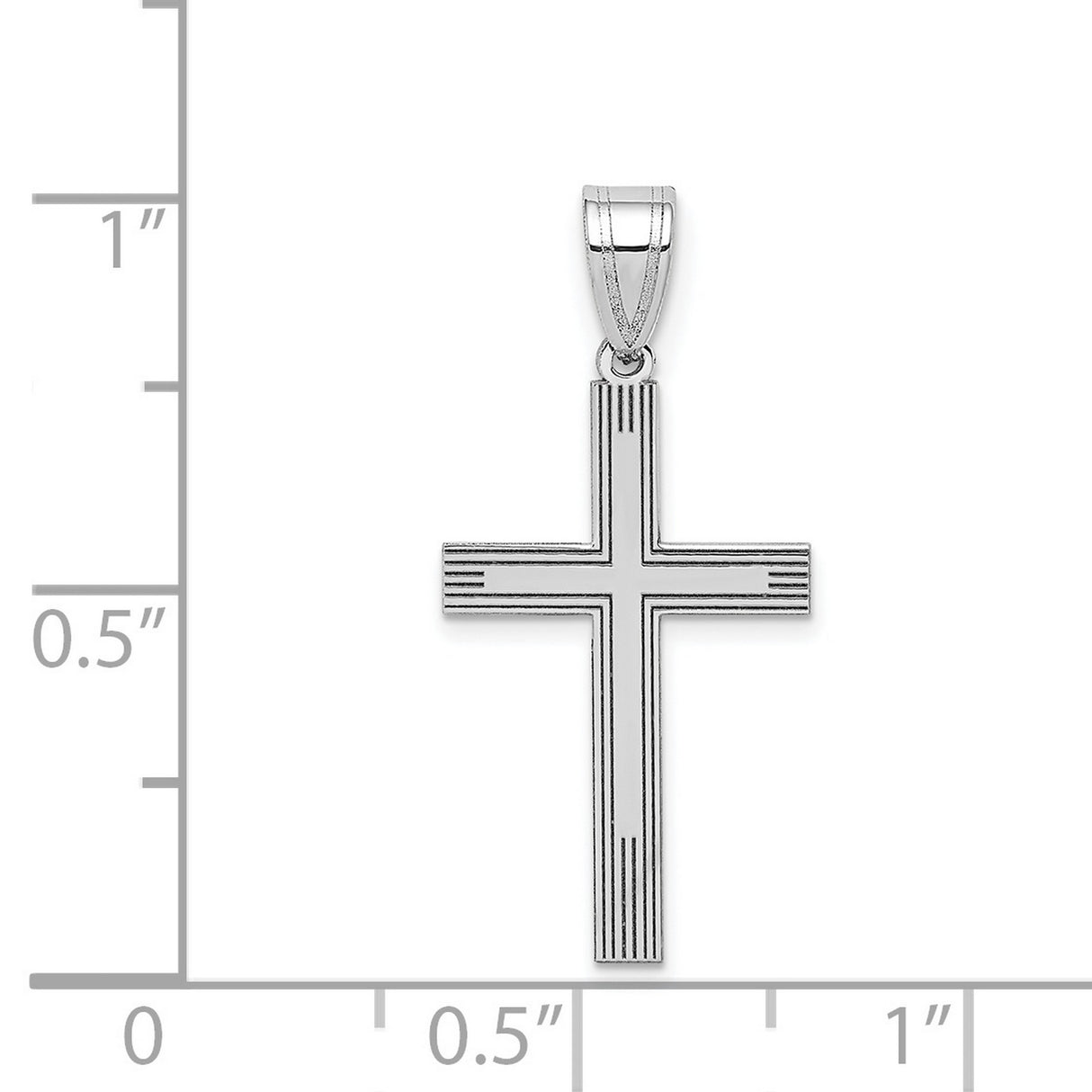 Latin Cross Charm Pendant in Real 14k White Gold