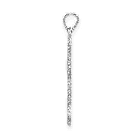 14k White Gold Cross Pendant with Flared Fleur Design, Polished Christian Jewelry for Women or Unisex Wear
