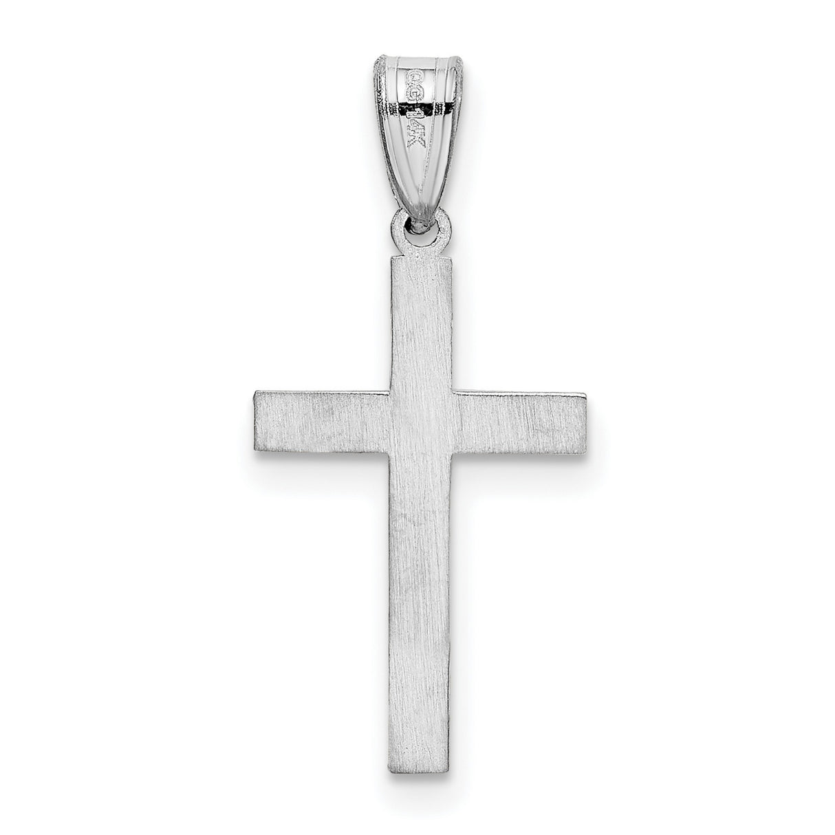 Latin Cross Charm Pendant in Real 14k White Gold