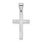 Latin Cross Charm Pendant in Real 14k White Gold