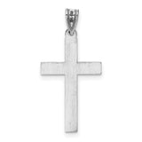 Engravable Latin Cross Charm Pendant in Real 14k White Gold