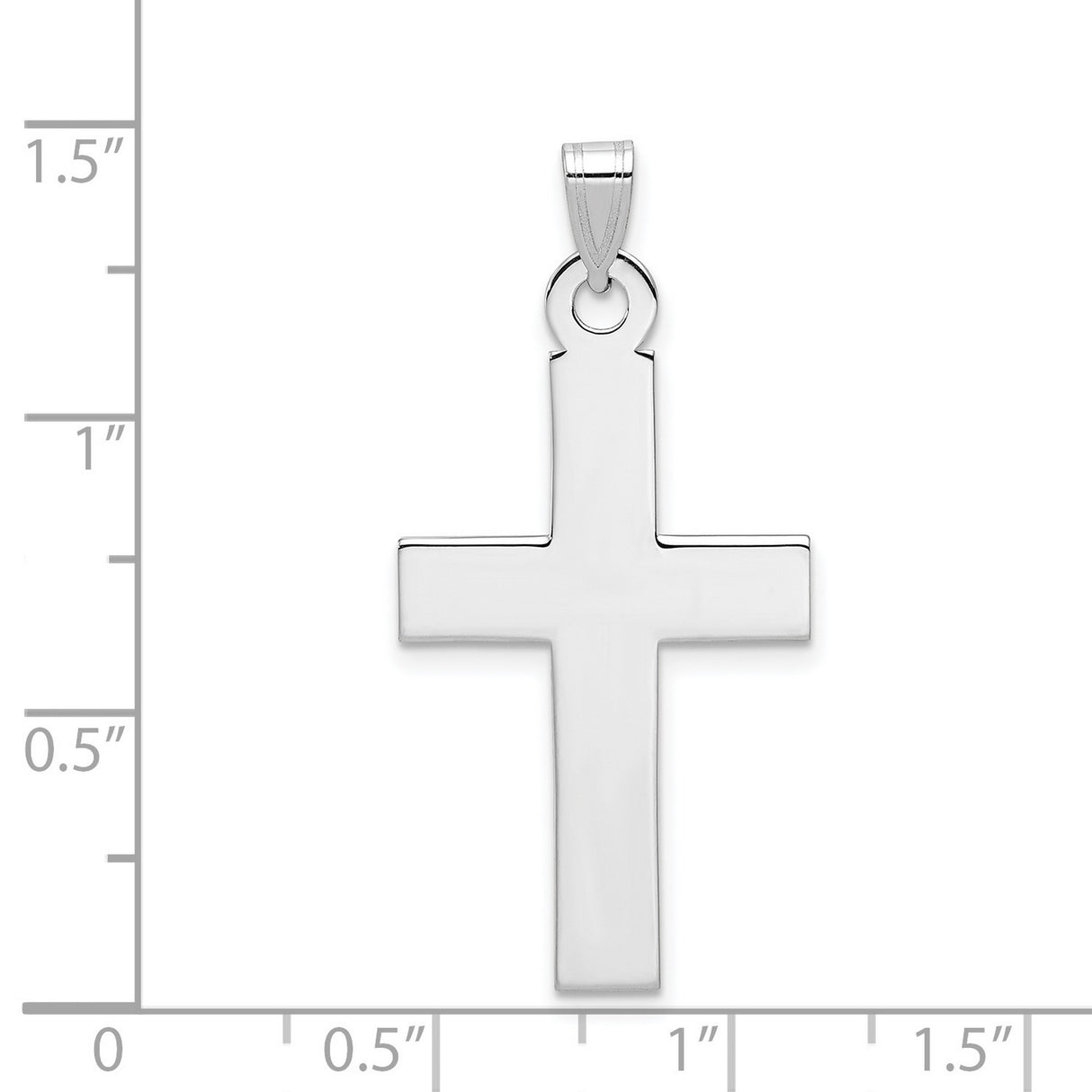 Engravable Latin Cross Charm Pendant in Real 14k White Gold