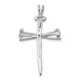 14k White Gold Nail Cross Pendant, Three Nail Crucifix, Religious Christian Jewelry for Men and Women