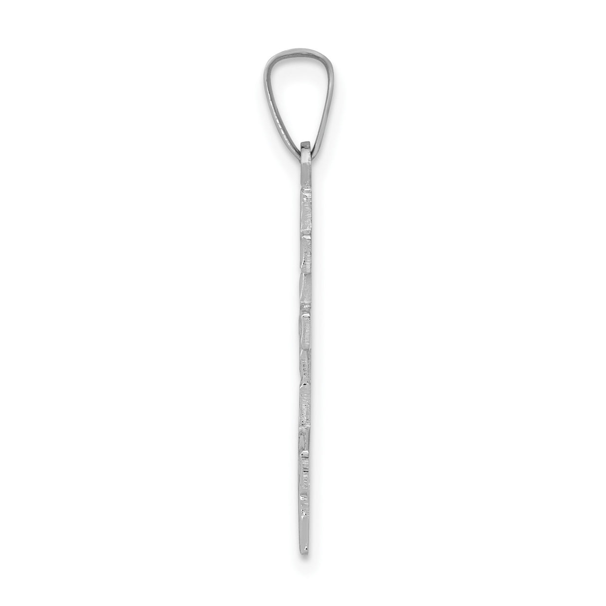 14k White Gold Orthodox Cross Pendant with Triple Crossbar Design for Men or Women