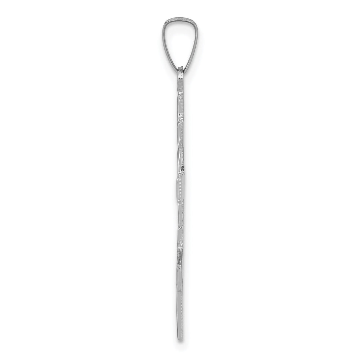 14k White Gold Orthodox Cross Pendant, Three-Bar Religious Charm, Eastern Christian Symbol