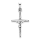 INRI Latin Crucifix Charm Pendant in Real 14k White Gold