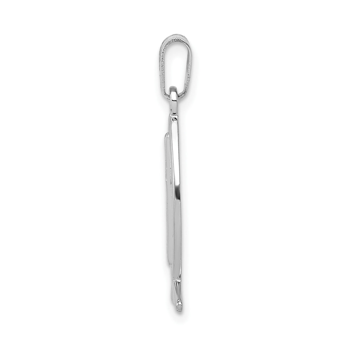 14k White Gold Christian Fish Pendant with Cross, Ichthys Symbol Faith Jewelry