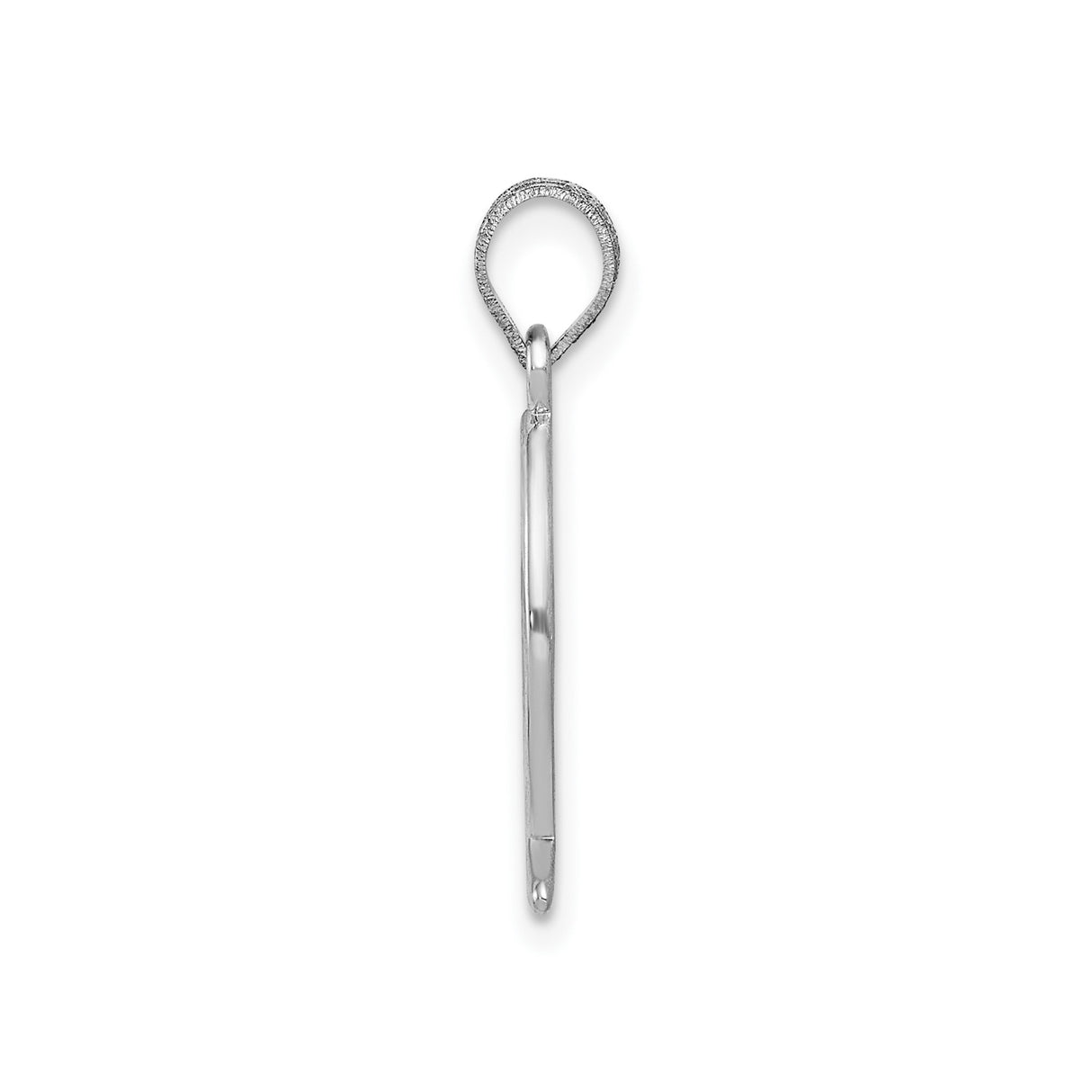 14k White Gold Ichthys Fish Pendant, Open Christian Symbol Charm for Women