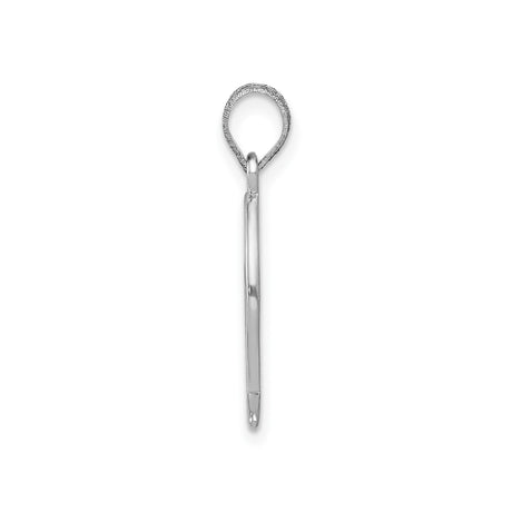 14k White Gold Ichthys Fish Pendant, Open Christian Symbol Charm for Women