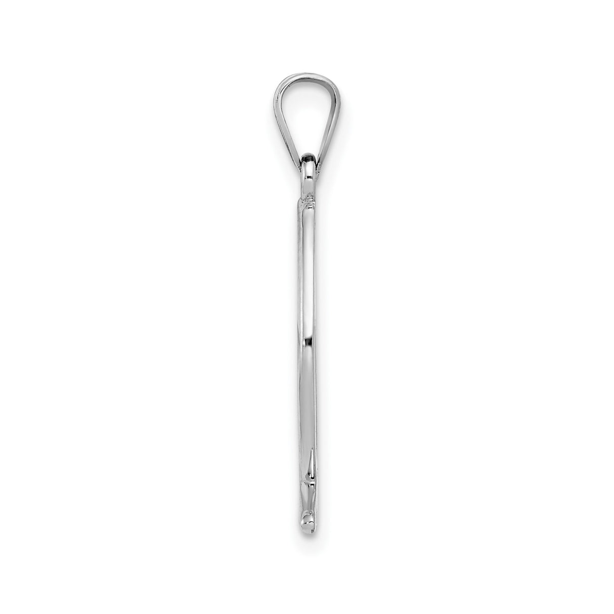 14k White Gold Ichthys Fish Pendant, Minimalist Christian Religious Jewelry for Women