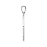 14k White Gold Ichthys Fish Pendant, Minimalist Christian Religious Jewelry for Women