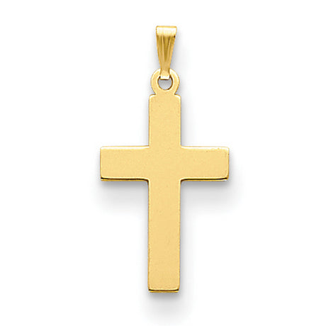 Latin Cross Charm Pendant in Real 14k Yellow Gold