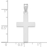 14k White Gold Cross Pendant, Polished Christian Faith Jewelry for Women or Unisex Wear