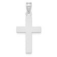 14k White Gold Cross Pendant, Polished Christian Faith Jewelry for Women or Unisex Wear