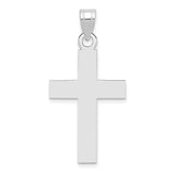 14k White Gold Cross Pendant, Slim Polished Minimalist Christian Jewelry for Women or Unisex