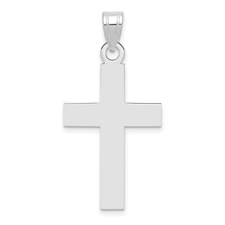 14k White Gold Cross Pendant, Slim Polished Minimalist Christian Jewelry for Women or Unisex