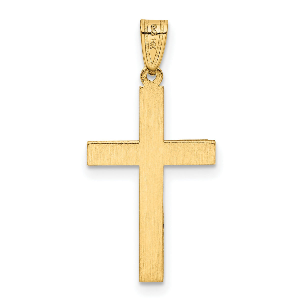 Engravable Latin Cross Charm Pendant in Real 14k Yellow Gold