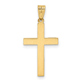 Engravable Latin Cross Charm Pendant in Real 14k Yellow Gold