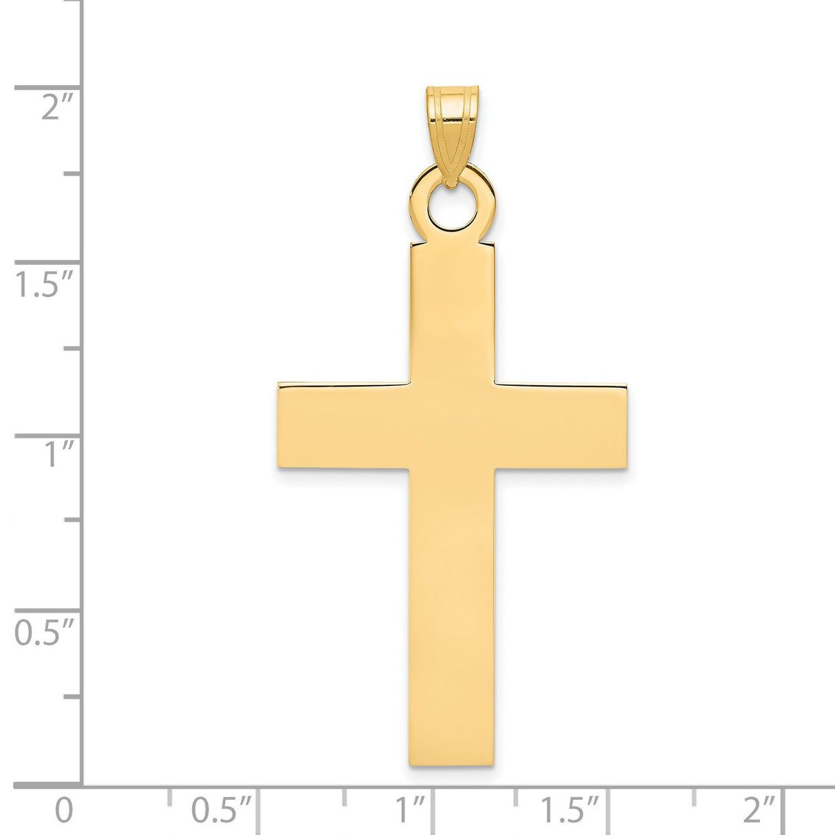 Engravable Latin Cross Charm Pendant in Real 14k Yellow Gold