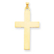 Engravable Latin Cross Charm Pendant in Real 14k Yellow Gold