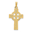 Polished Four Hole Celtic Iona High Cross Charm Pendant in Real 14k Yellow Gold